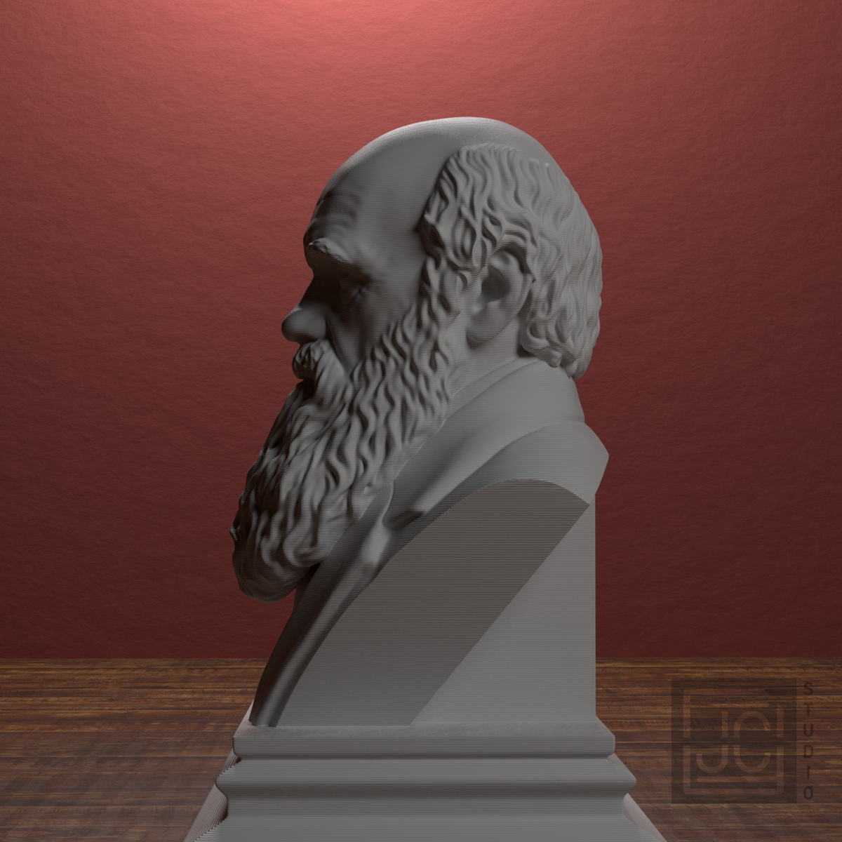 Charles Darwin bust view 8