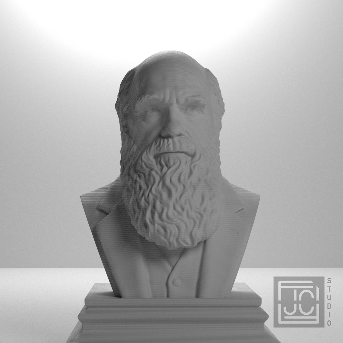Charles Darwin bust view 9