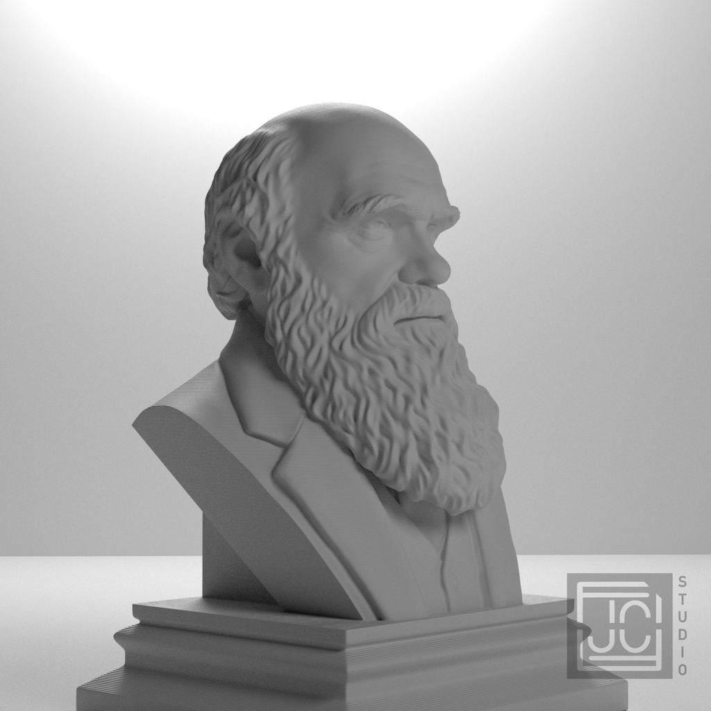 Charles Darwin bust view 10