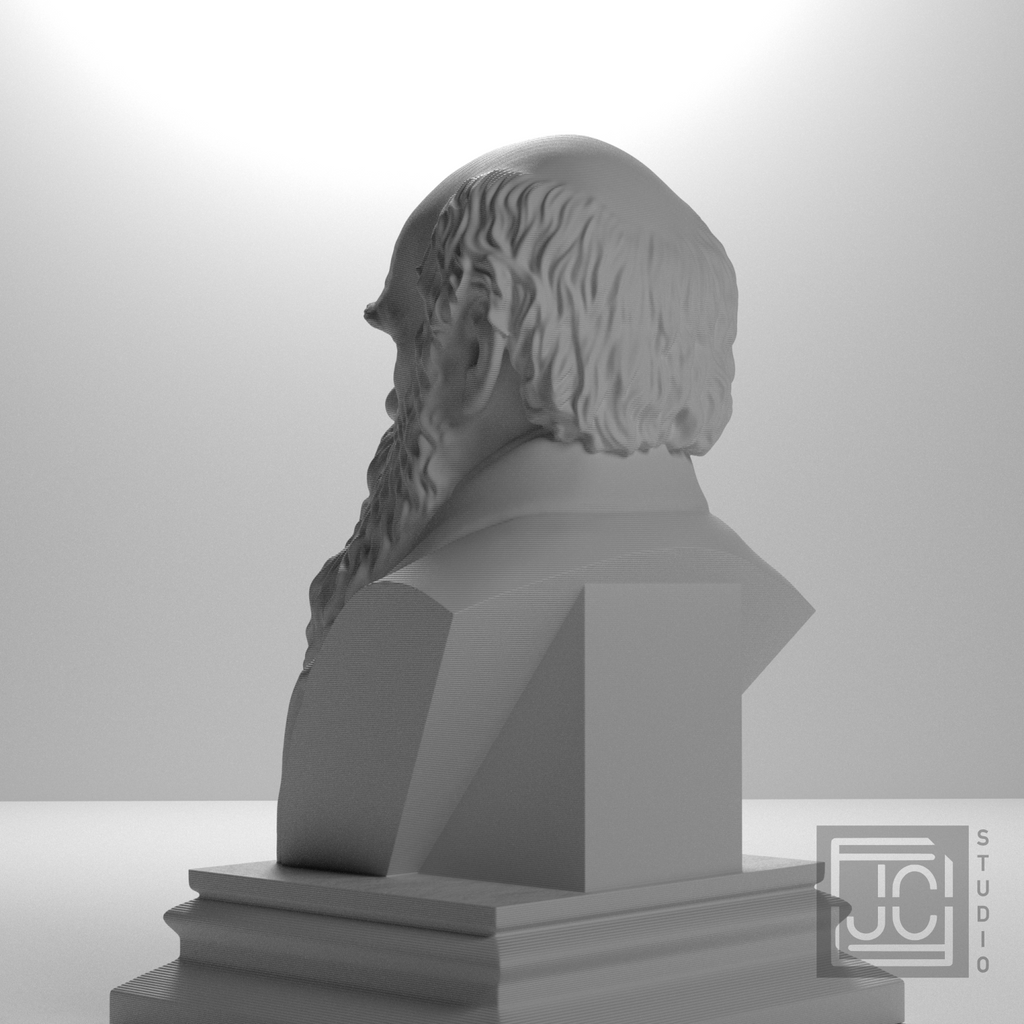 Charles Darwin bust view 12