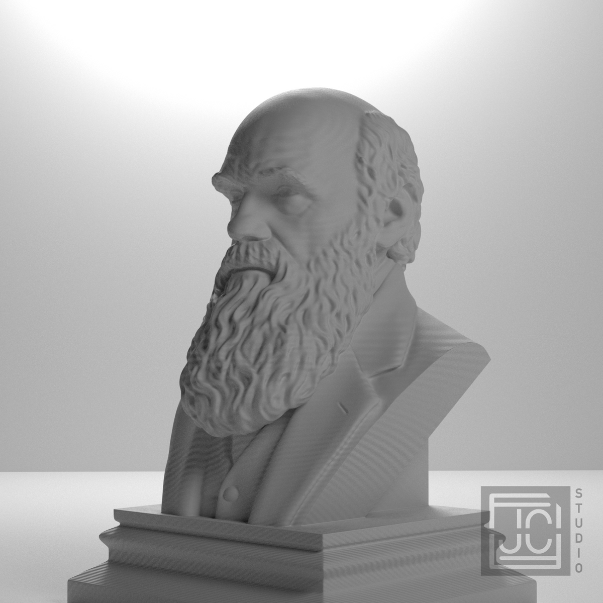 Charles Darwin bust view 13