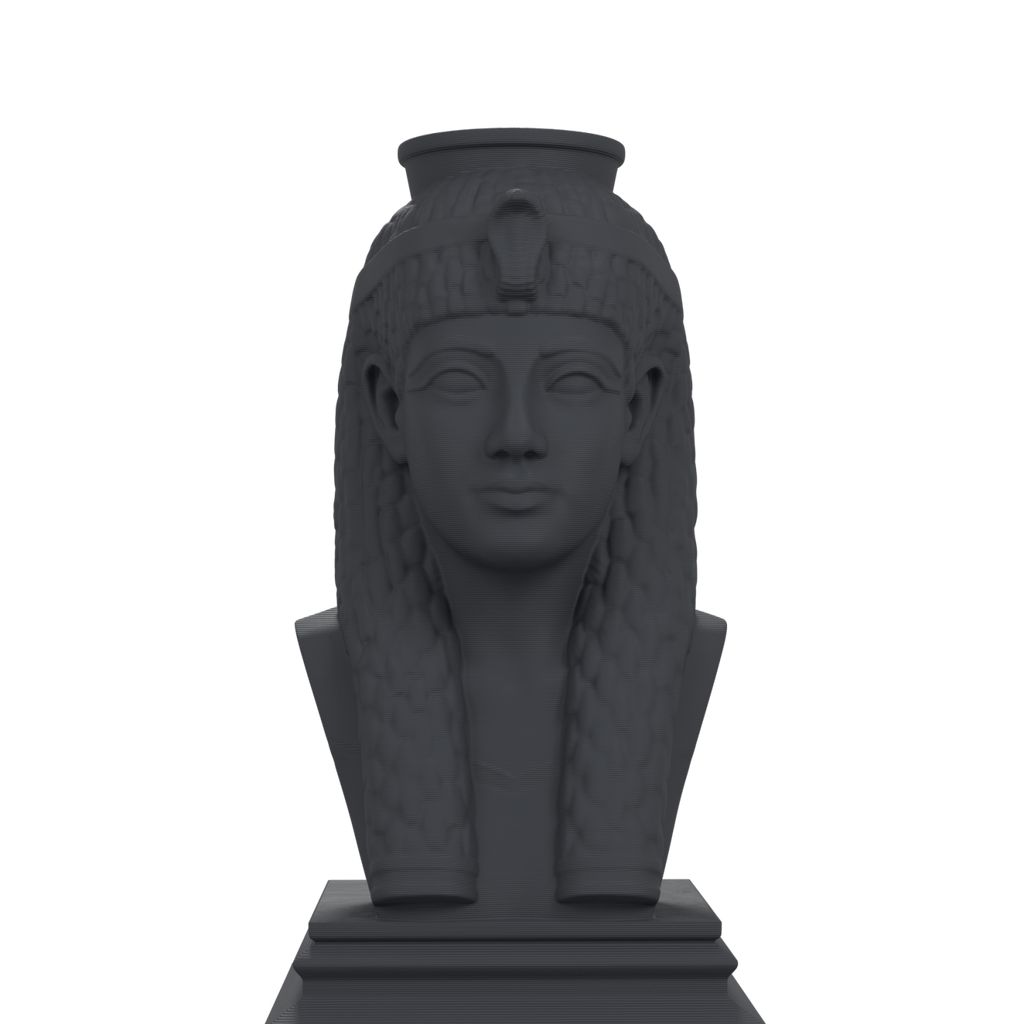 Cleopatra VII bust, finish charcoal black png