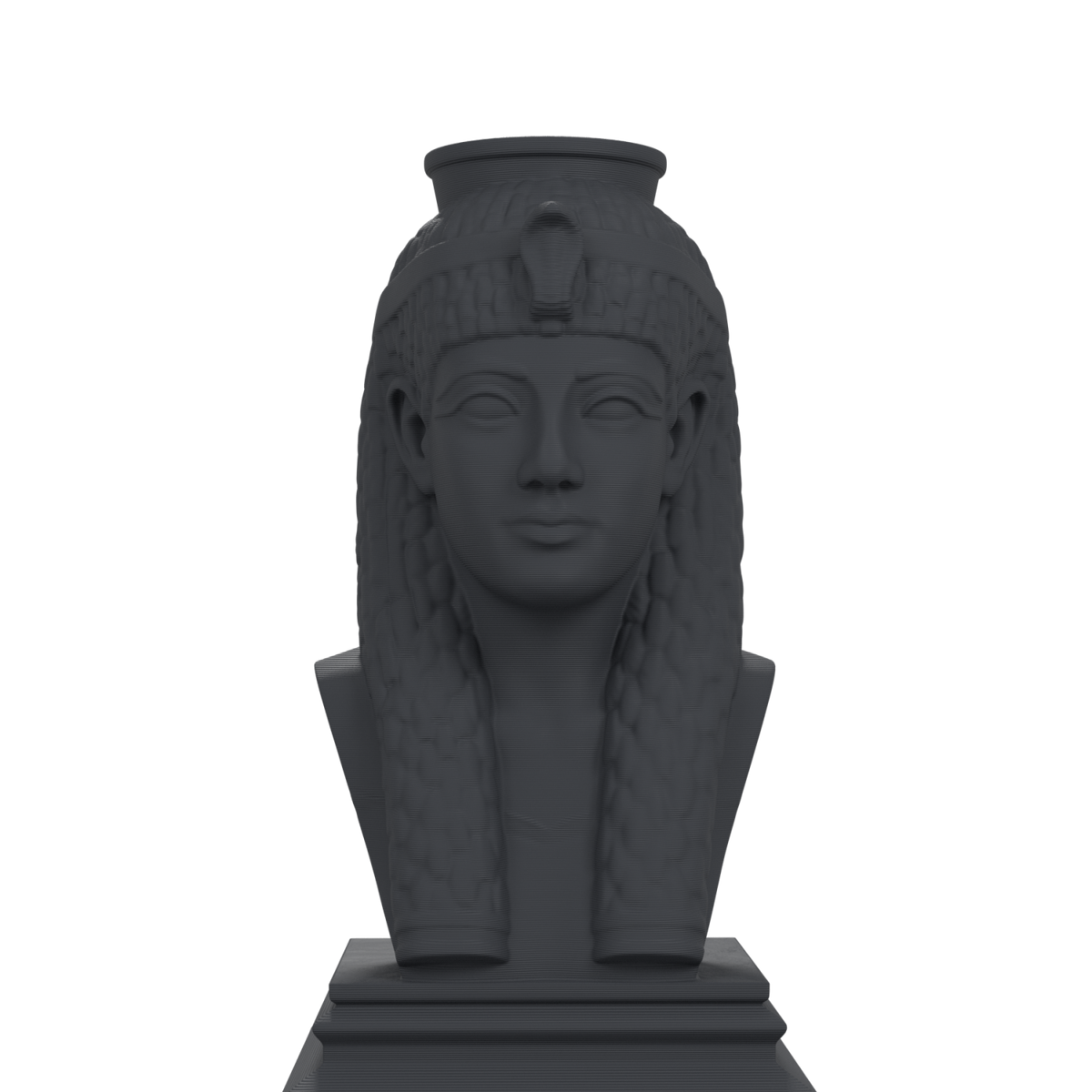 Cleopatra VII bust, finish charcoal black png