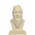 Confucius bust, ivory white view
