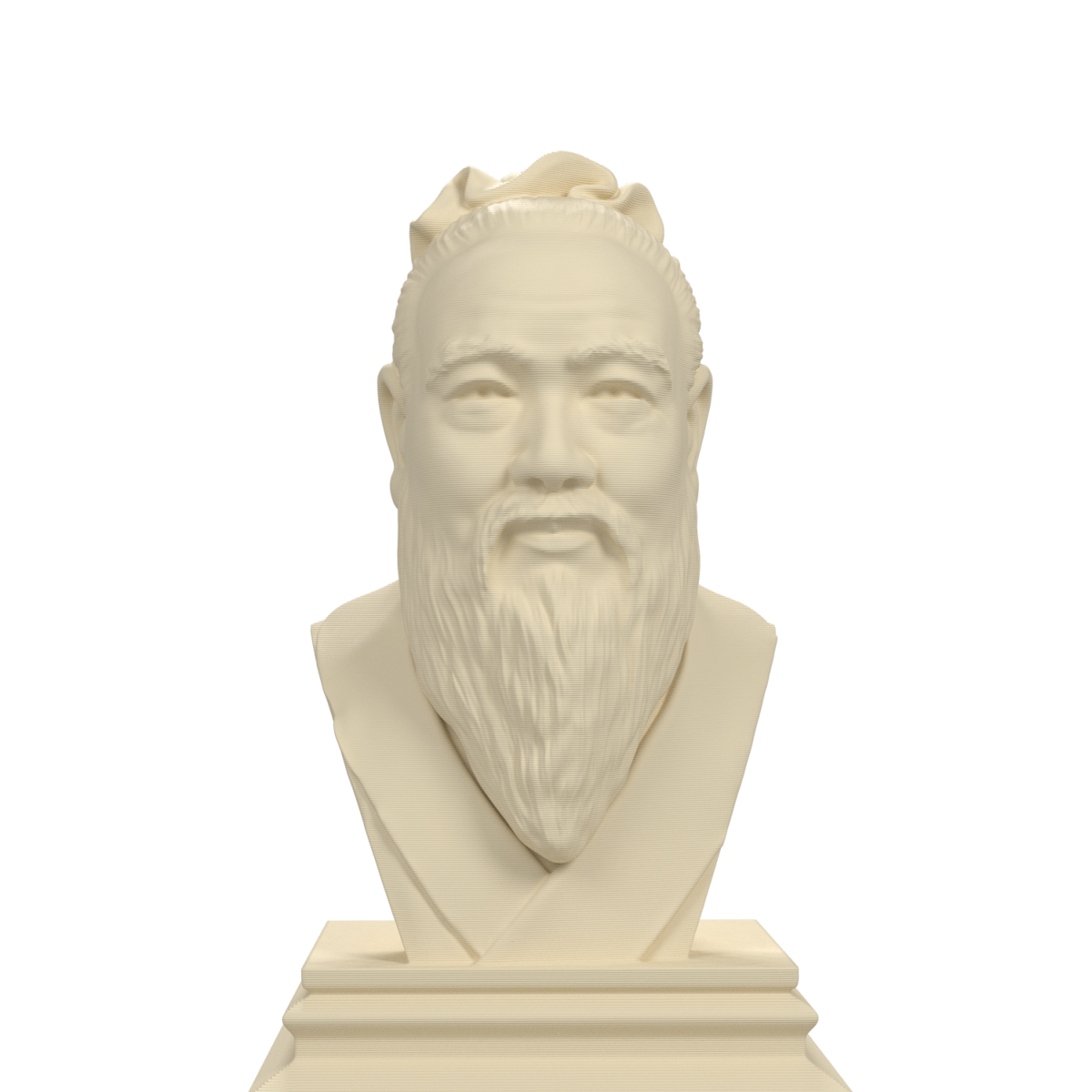 Confucius bust, ivory white view