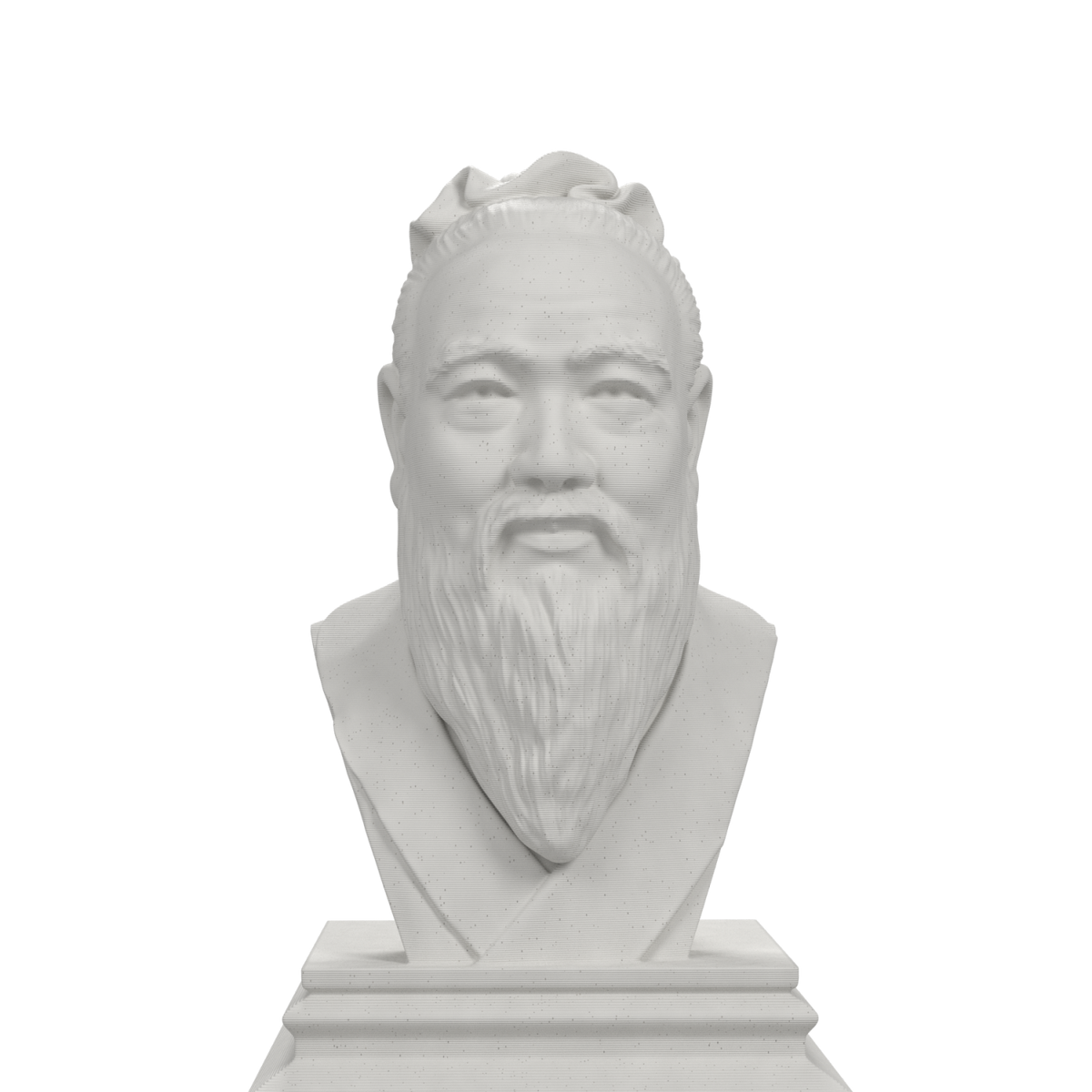 Confucius bust, marble stone view