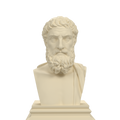Epicurus bust in ivory white