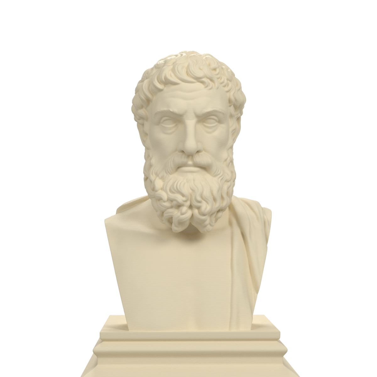Epicurus bust in ivory white