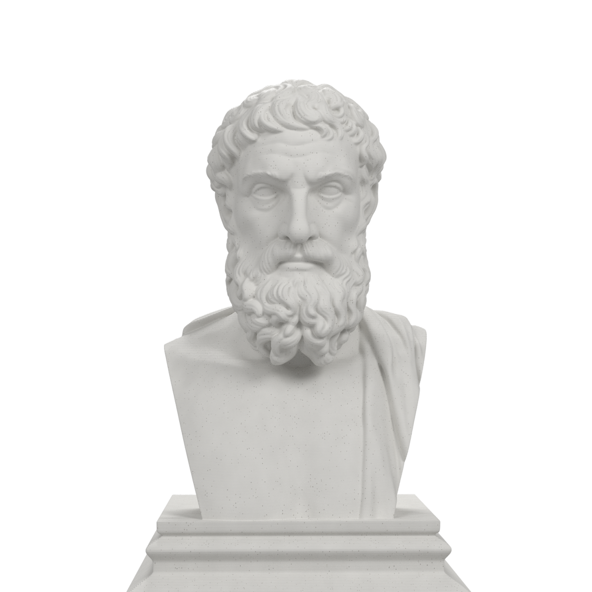 Epicurus bust in marble stone