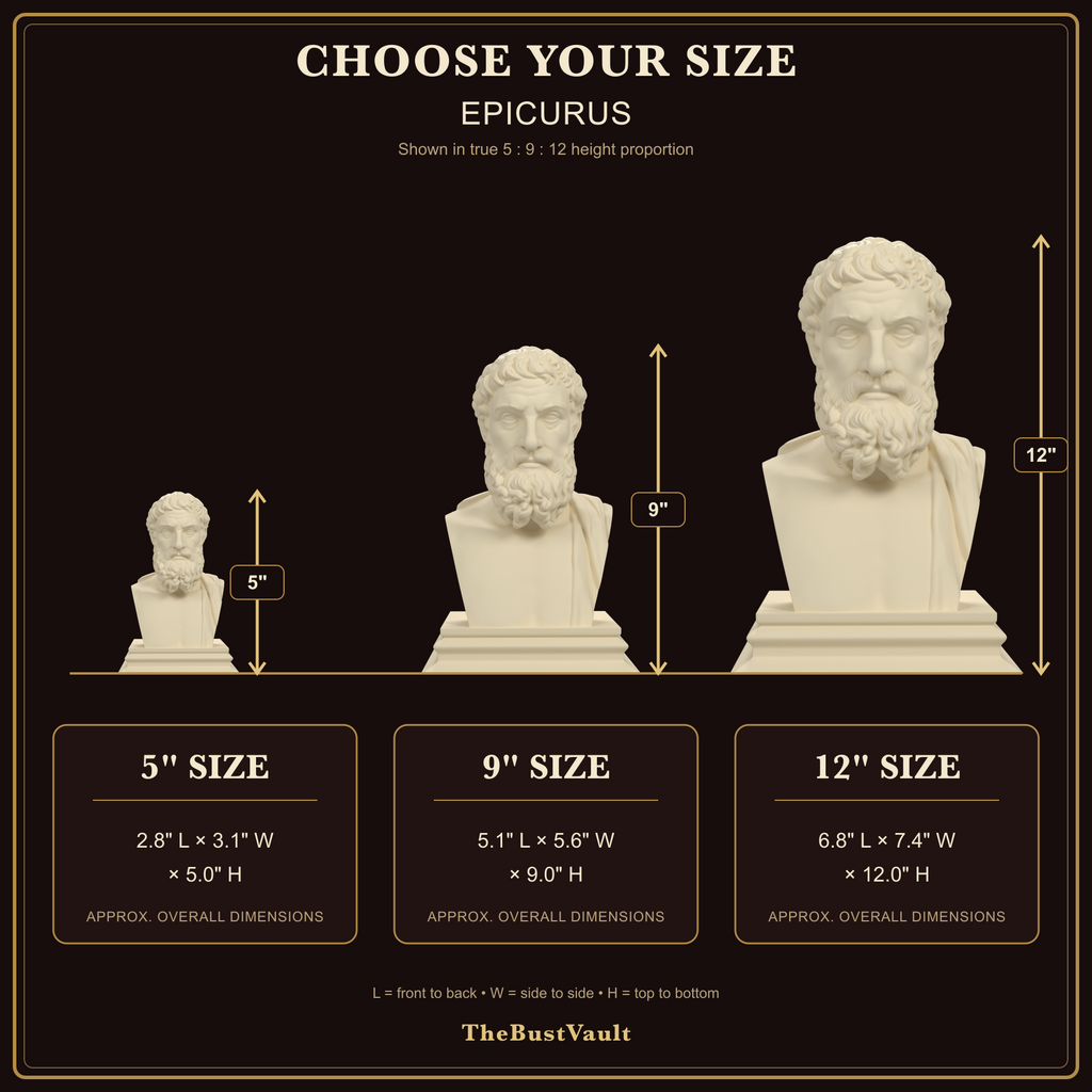 Epicurus bust size guide