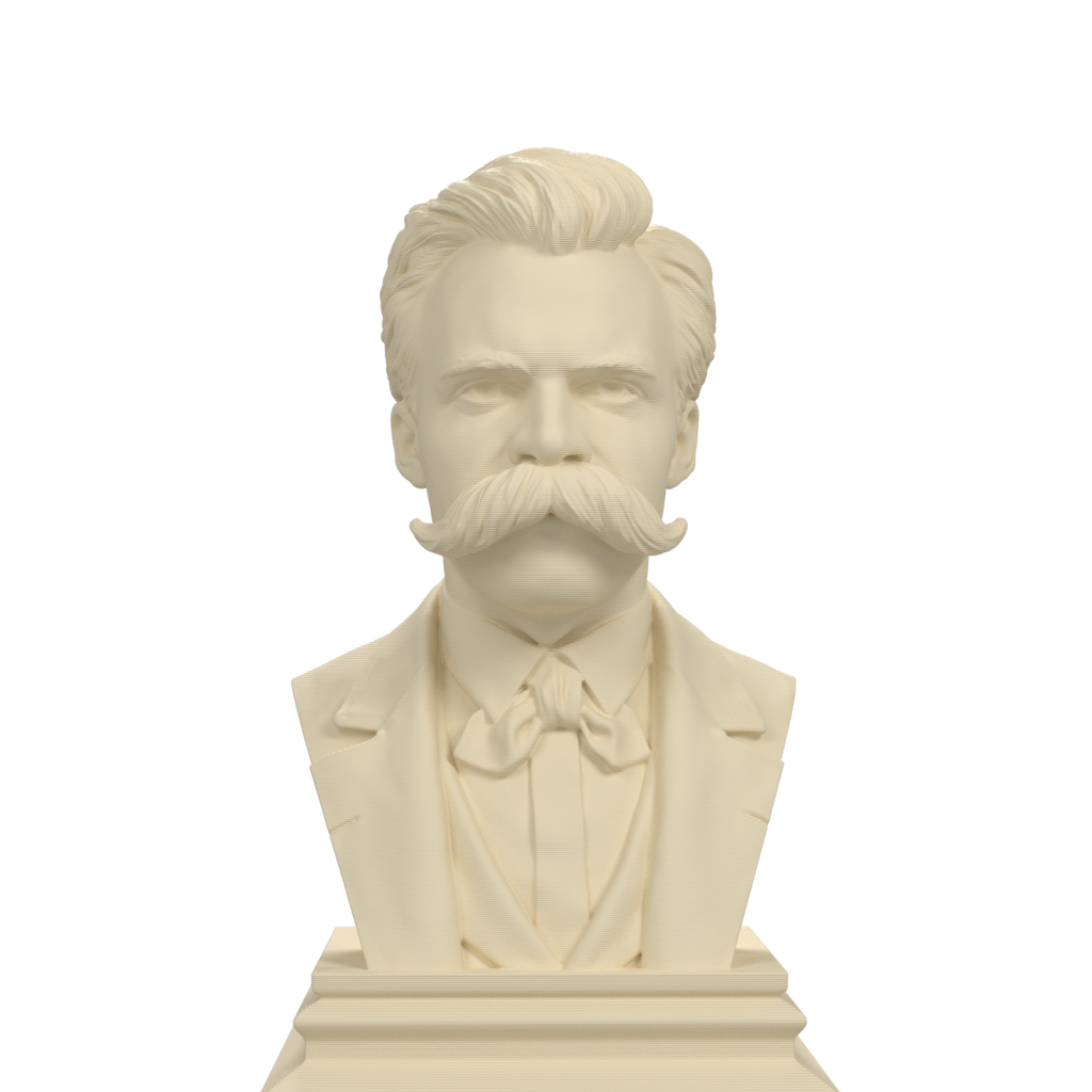 Friedrich Nietzsche bust, ivory white view
