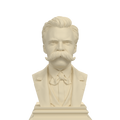 Friedrich Nietzsche bust, ivory white view