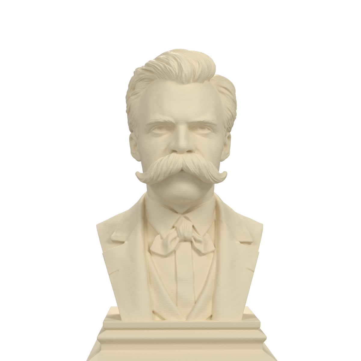 Friedrich Nietzsche bust, ivory white view