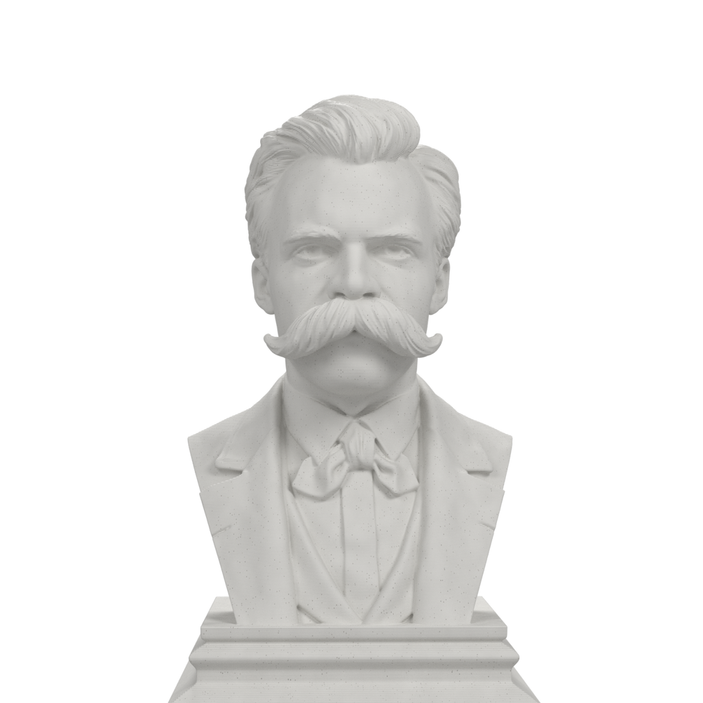Friedrich Nietzsche bust, marble stone view