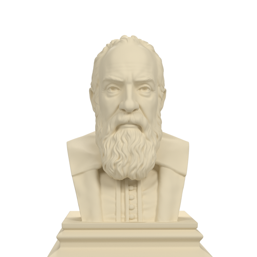 Galileo Galilei bust, ivory white view