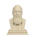 Galileo Galilei bust, ivory white view