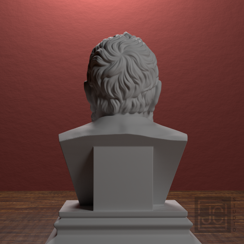 Galileo Galilei bust, library back view