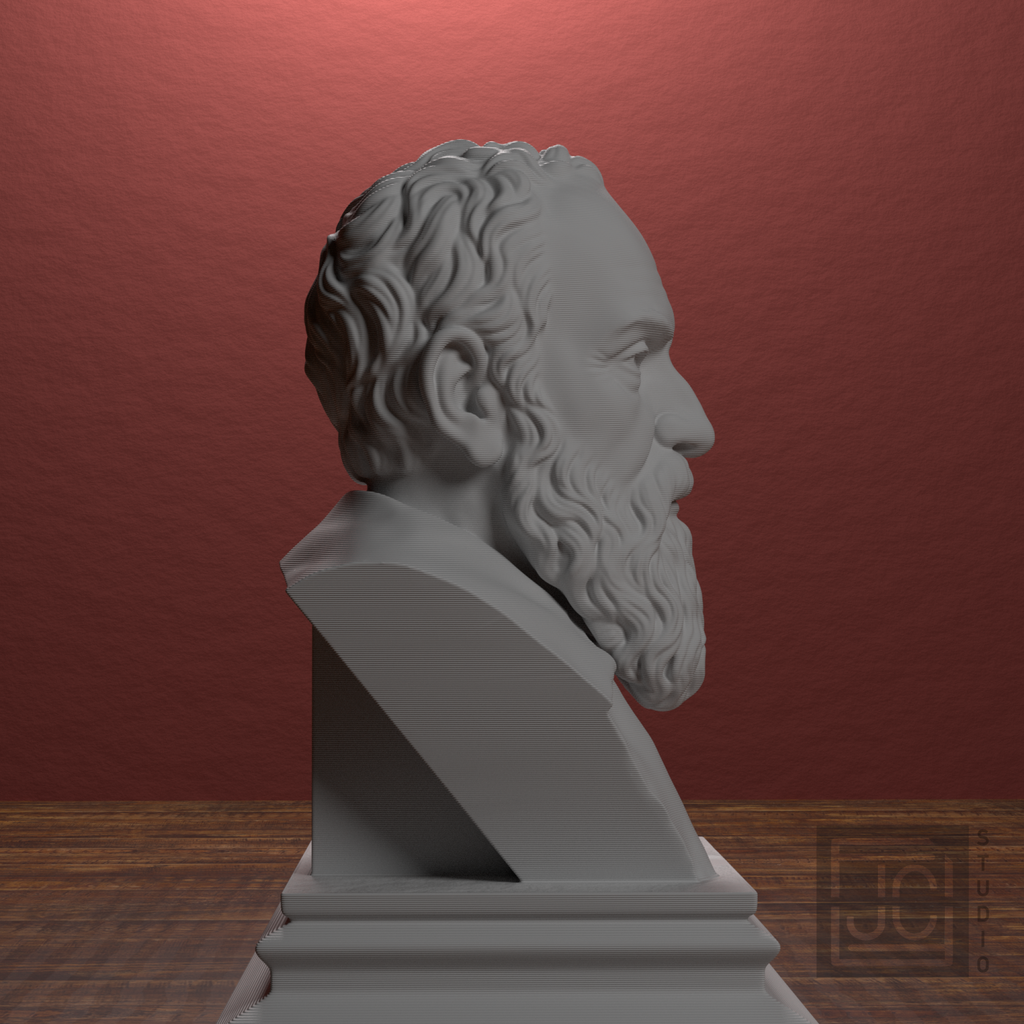 Galileo Galilei bust, library right view
