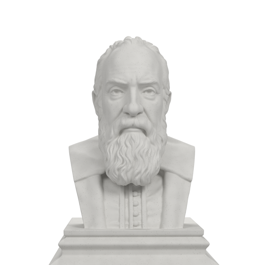 Galileo Galilei bust, marble stone view