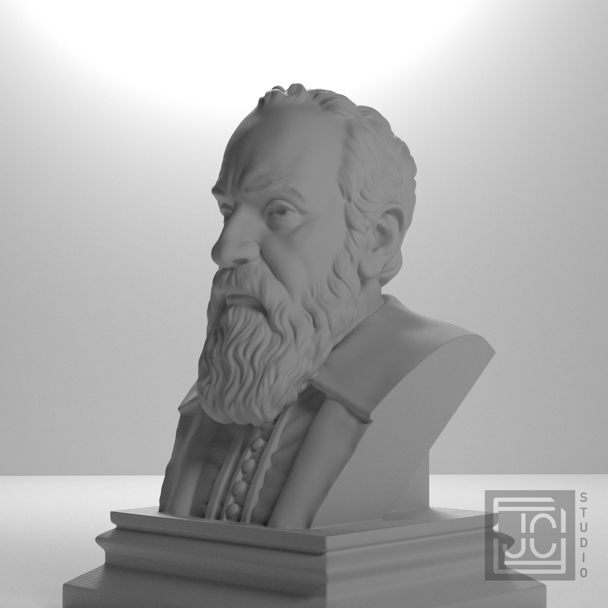 Galileo Galilei bust, studio 315 view
