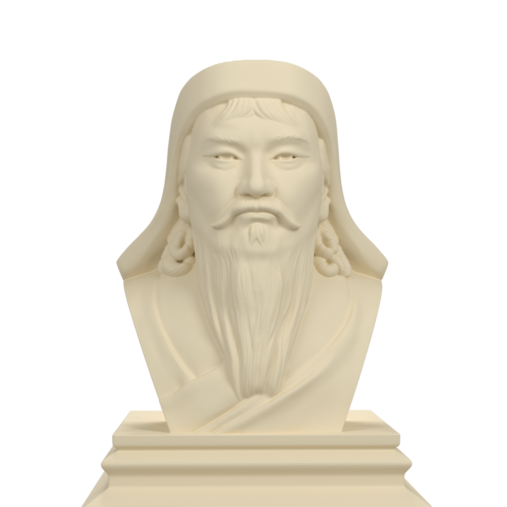 Genghis Khan bust in ivory white