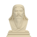 Genghis Khan bust in ivory white
