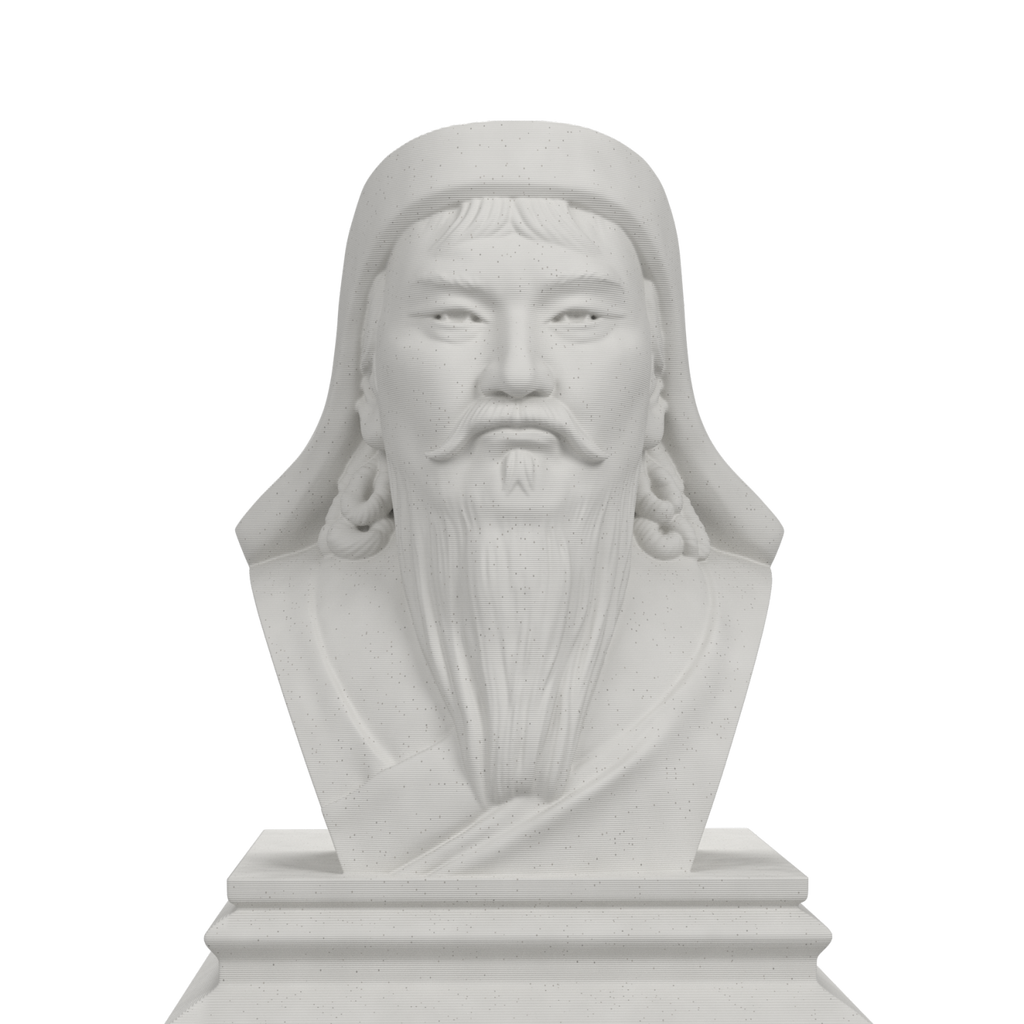 Genghis Khan bust in marble stone