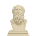 Heraclitus bust, ivory white view