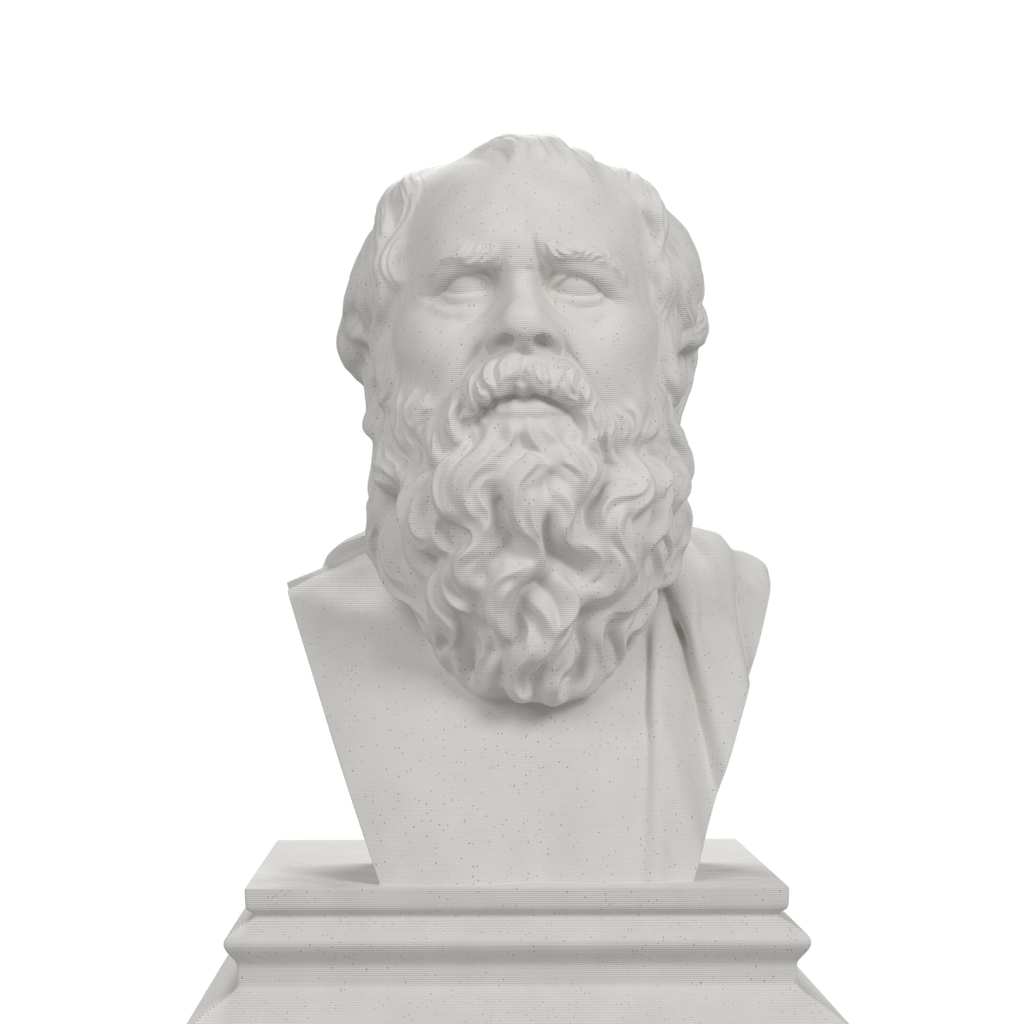 Heraclitus bust, marble stone view