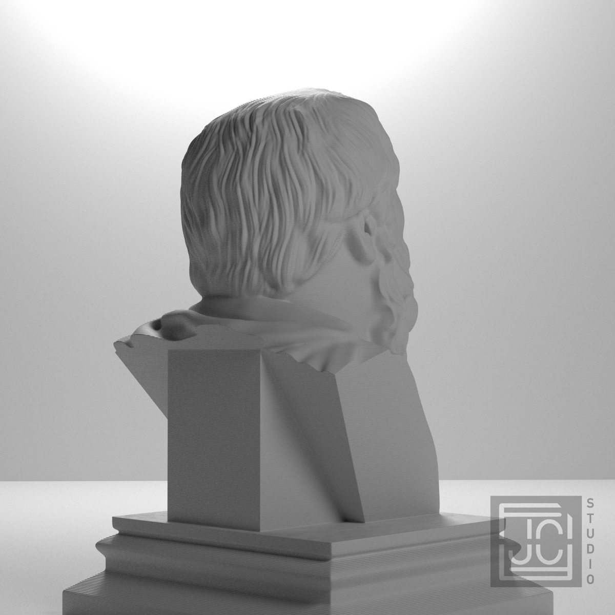 Heraclitus bust, studio 135 view