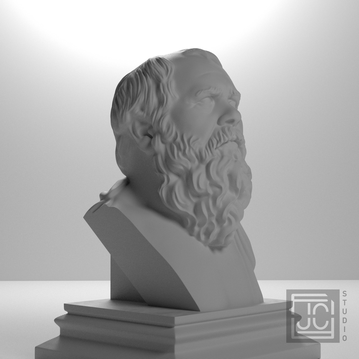 Heraclitus bust, studio 45 view