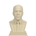 Malcolm X bust, ivory white view