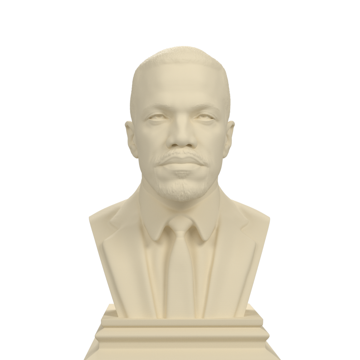 Malcolm X bust, ivory white view