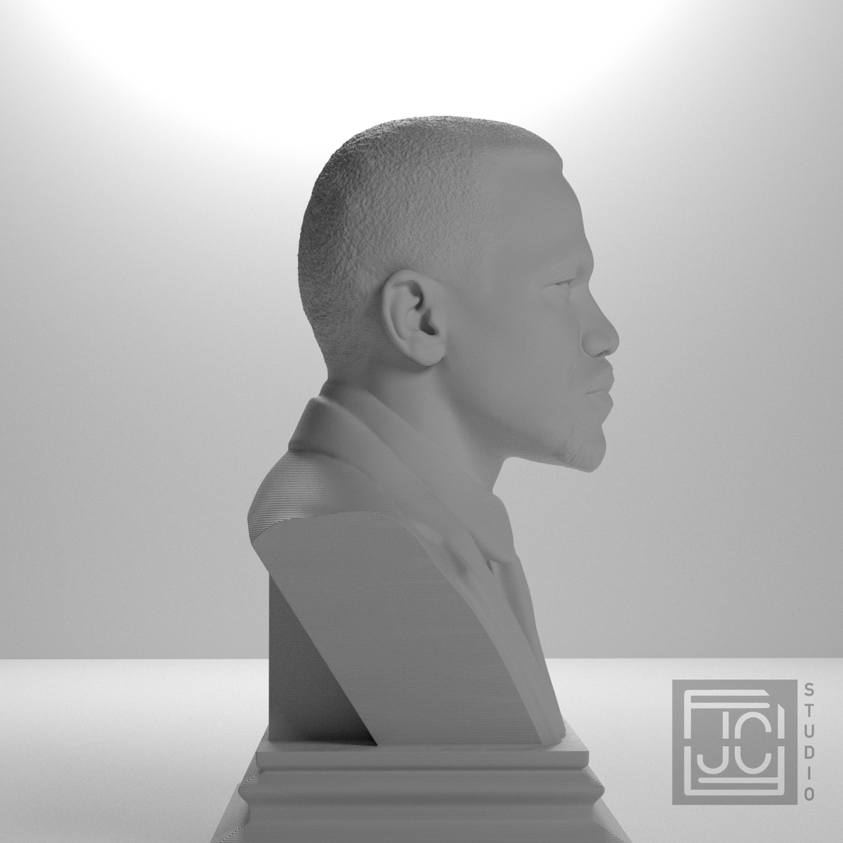 Malcolm X bust, source_090 view