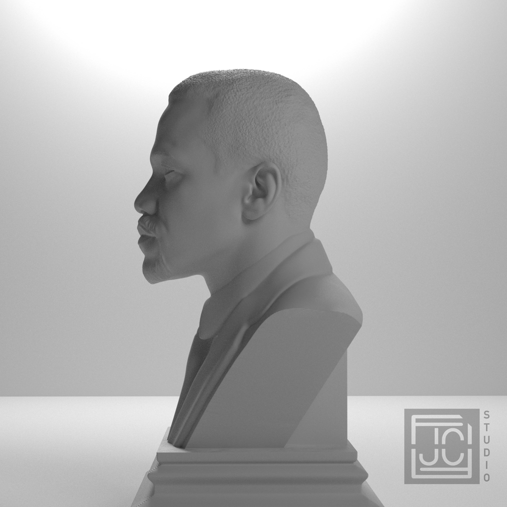 Malcolm X bust, source_270 view