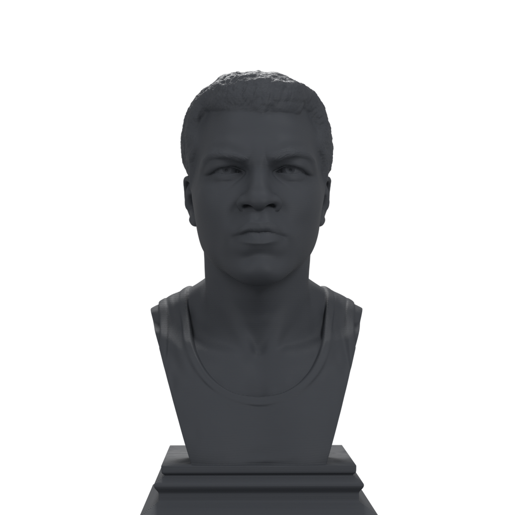 Muhammad Ali bust in charcoal black