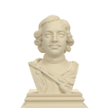 Peter the Great bust in ivory white