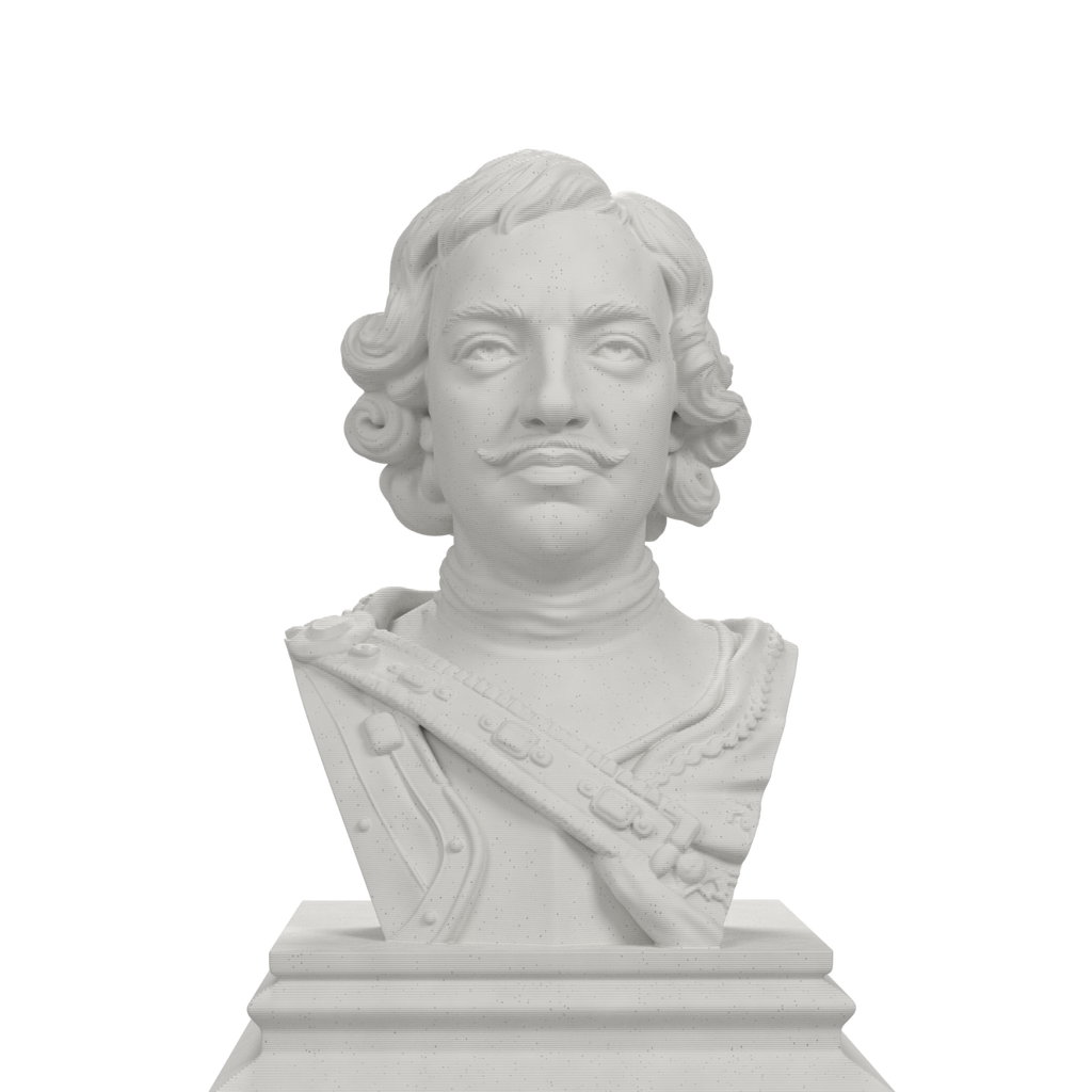 Peter the Great bust in marble stone