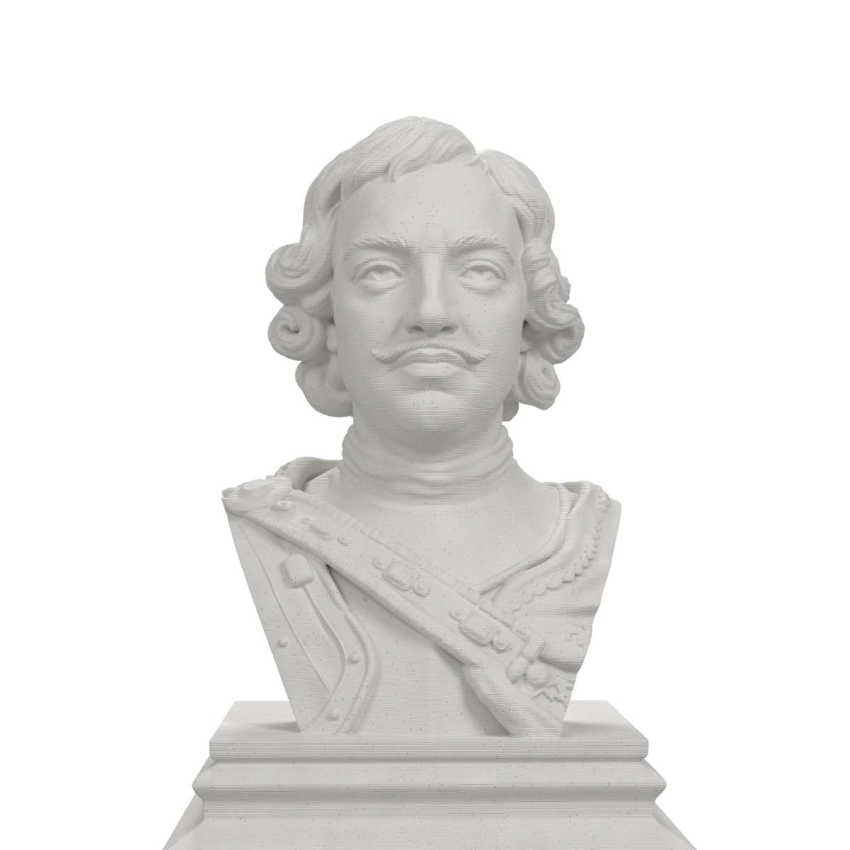 Peter the Great bust in marble stone