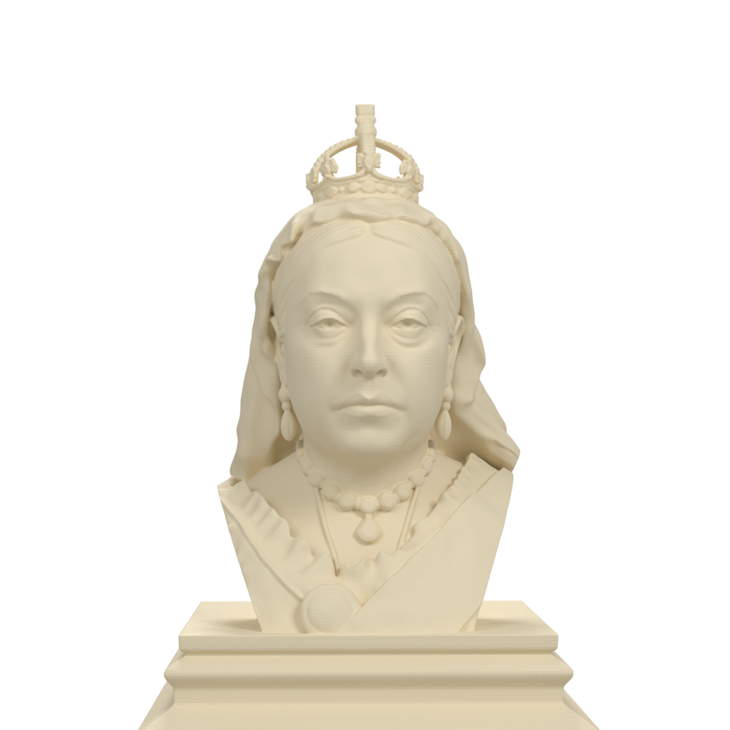 Queen Victoria bust, ivory white view
