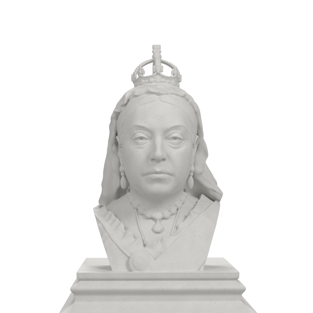 Queen Victoria bust, marble stone view