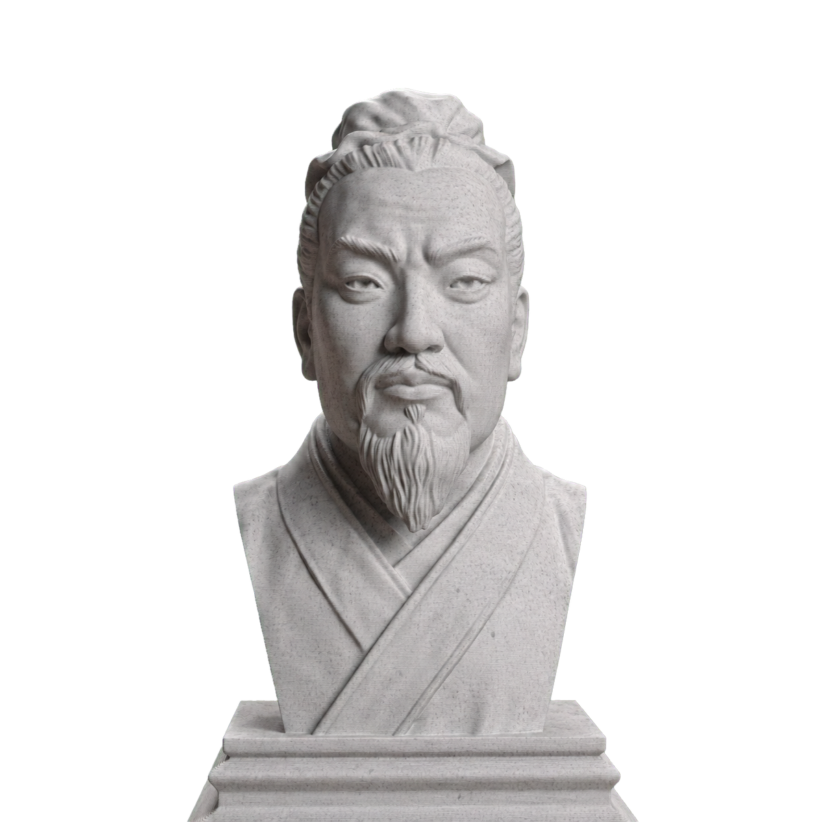 Sun Tzu bust, marble stone view