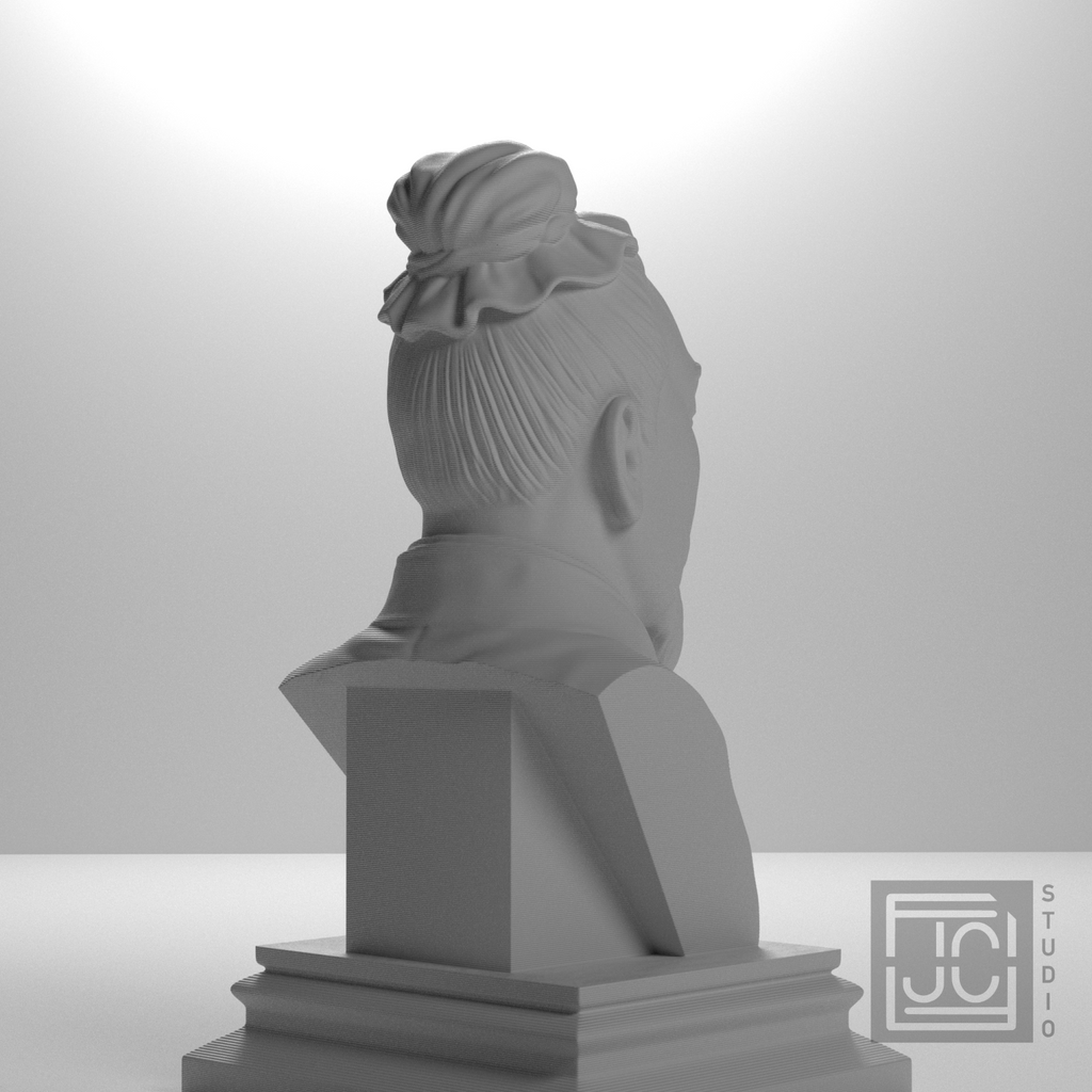 Sun Tzu bust, studio 135 view