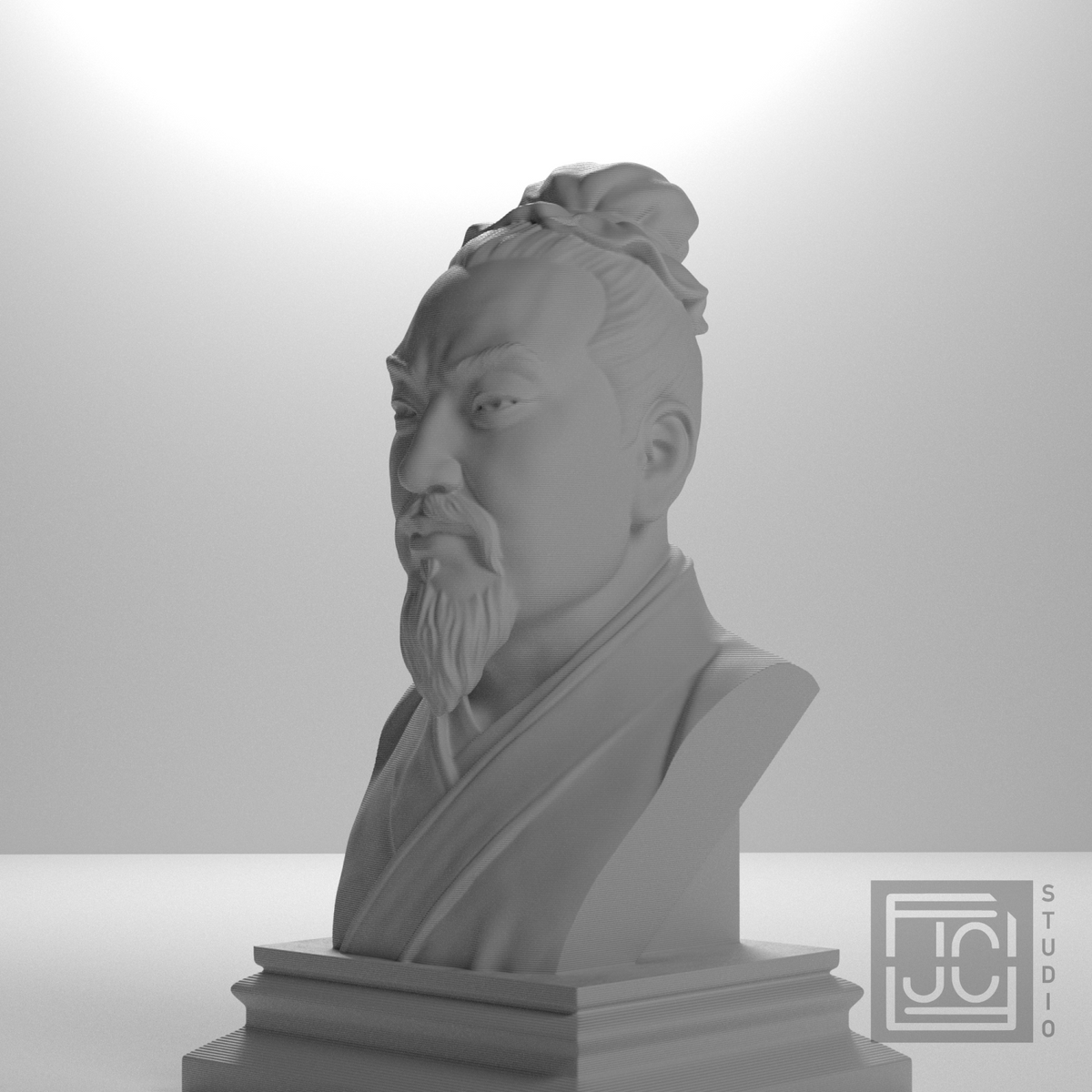 Sun Tzu bust, studio 315 view