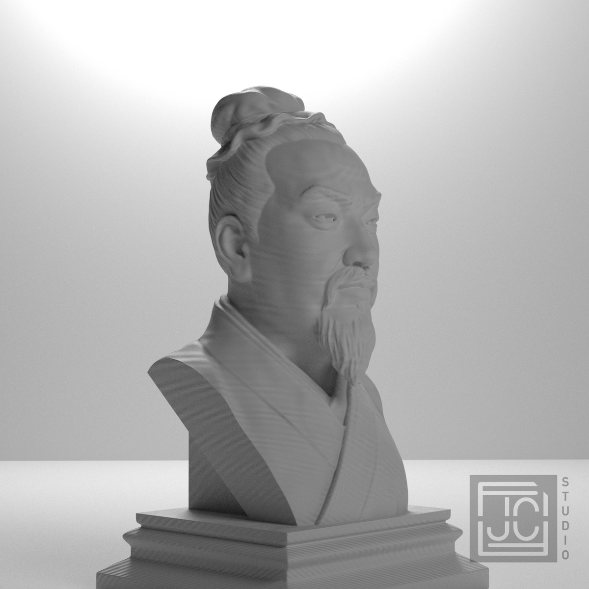 Sun Tzu bust, studio 45 view