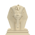 Tutankhamun bust, ivory white view