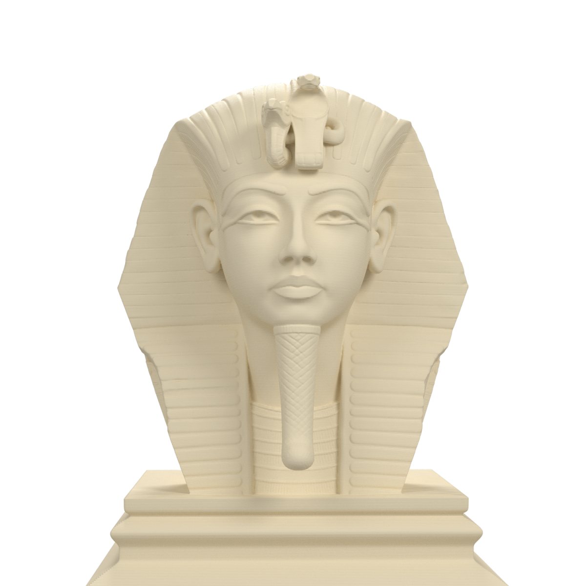 Tutankhamun bust, ivory white view