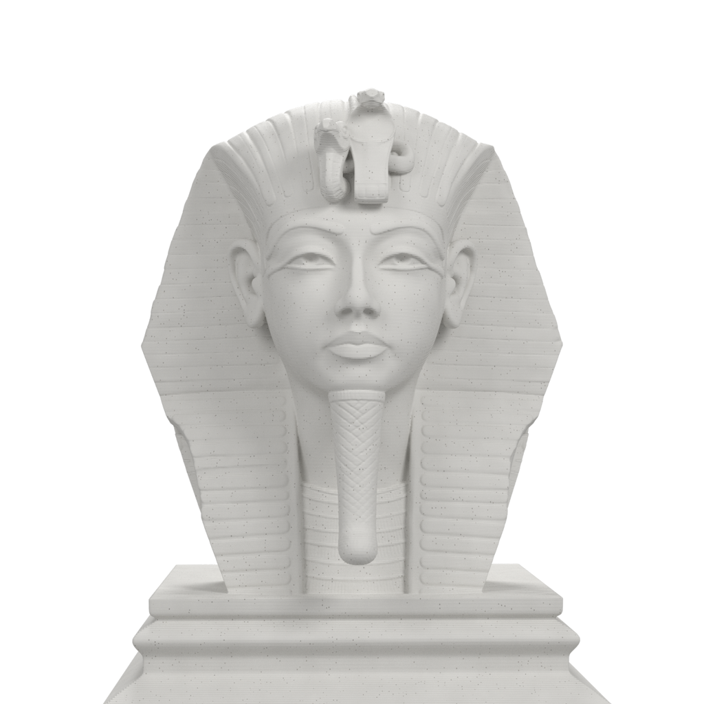 Tutankhamun bust, marble stone view