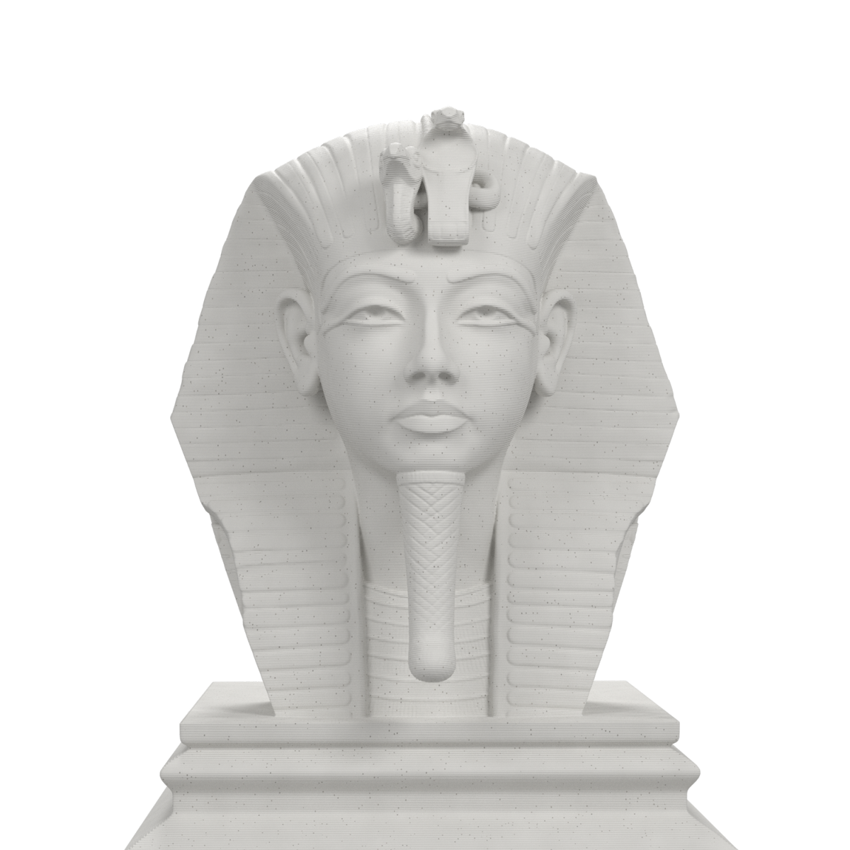 Tutankhamun bust, marble stone view