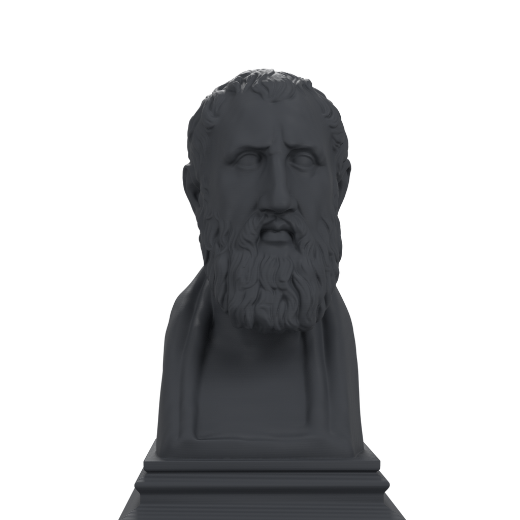 Zeno of Citium bust in charcoal black